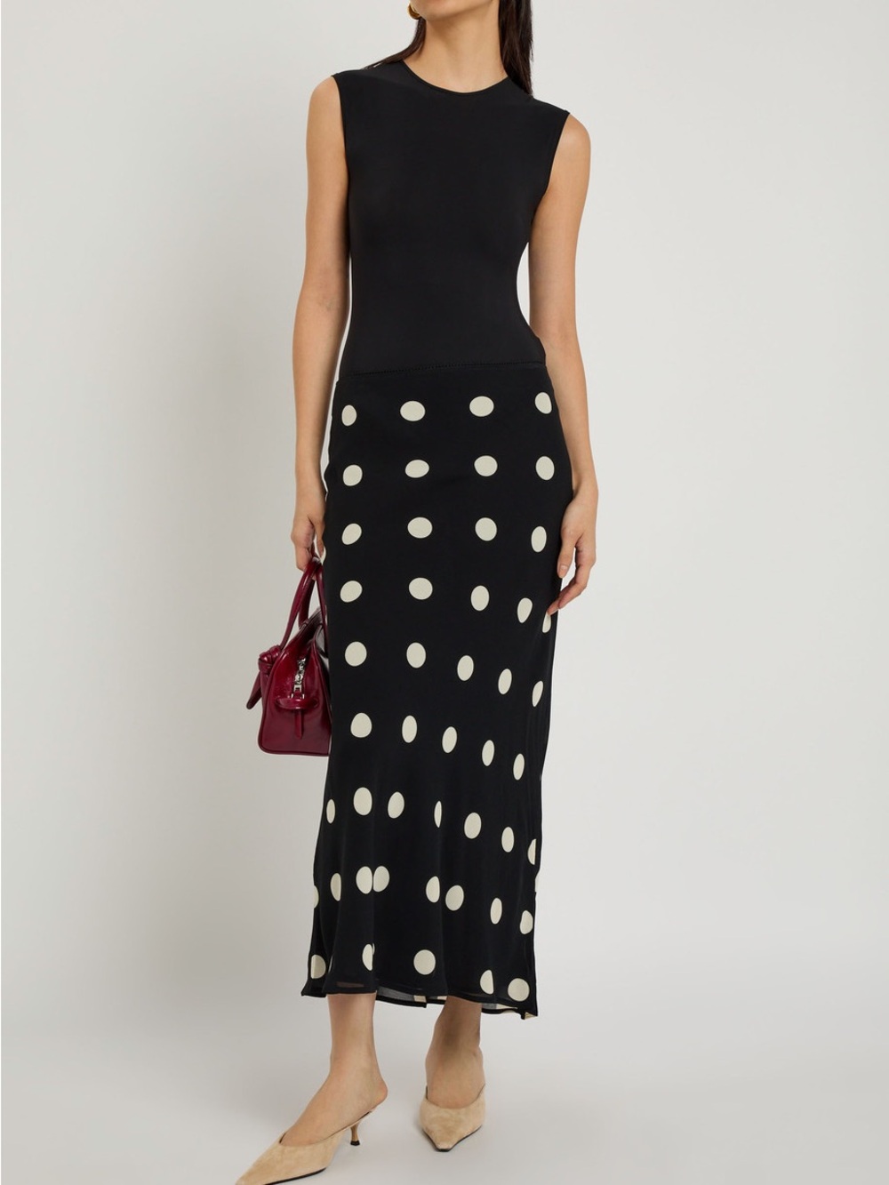 Reformation Layla Skirt Moon Dot